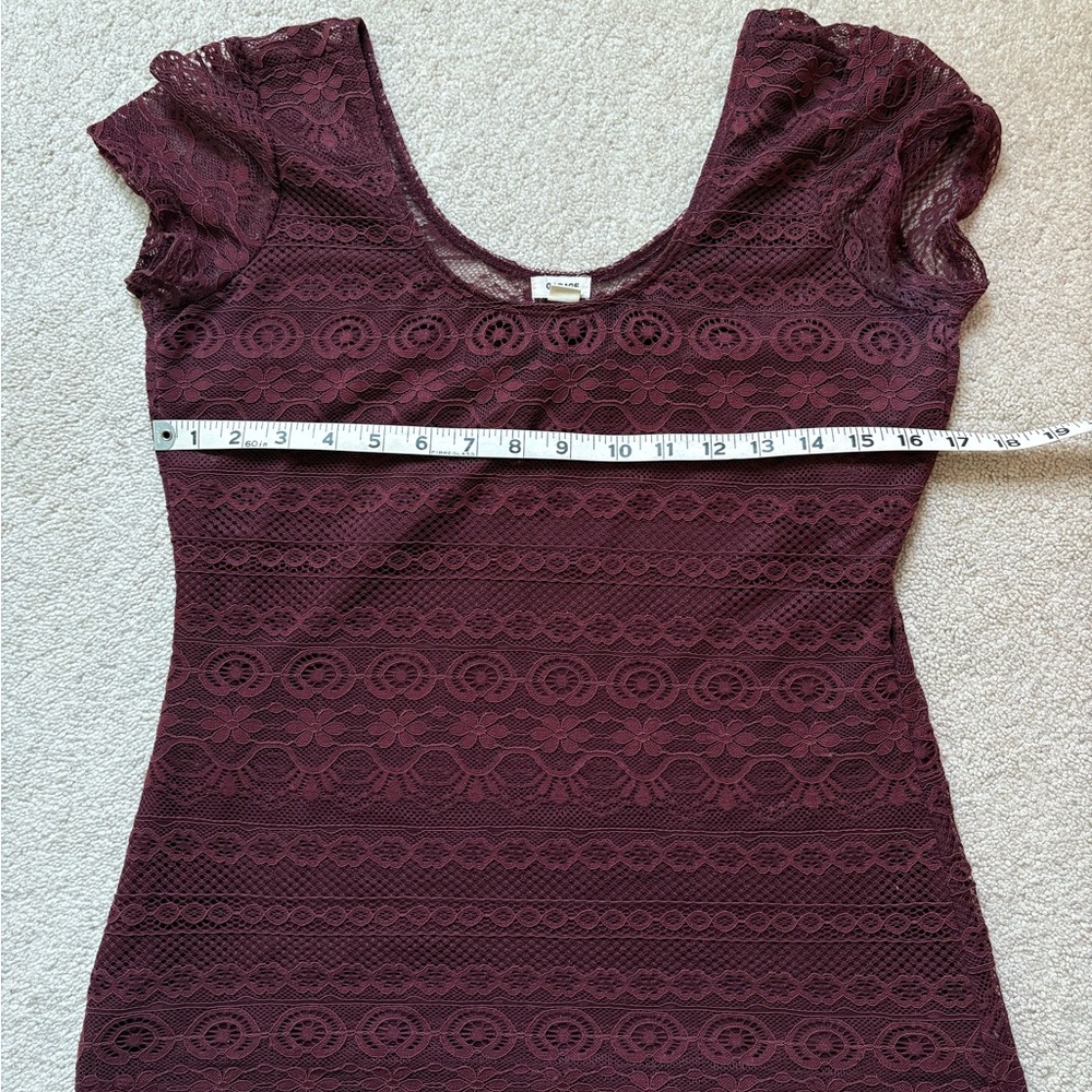Lace Burgundy Top by Garage - Med